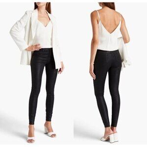 L'AGENCE Women's Jeans‎ Size 28 High Rise Margot Coated Skinny Black Made in USA